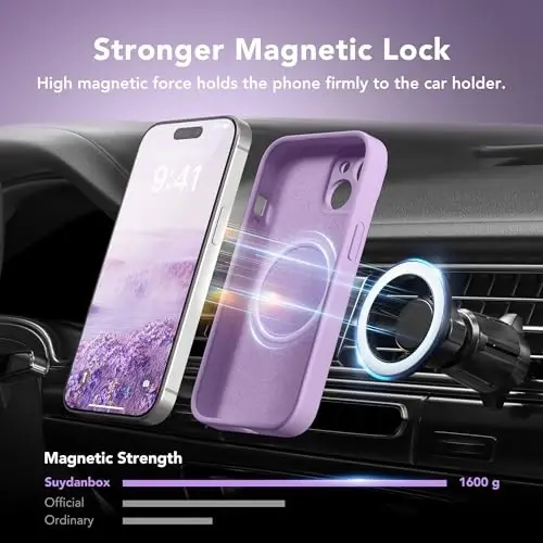 SuydanBox Magnetic for iPhone 15 Case, Compatible with MagSafe, [Screen Protector + Full Camera Protection], Silicone Shockproof Anti-Scratch Protective Phone Case for iPhone 15 6.1