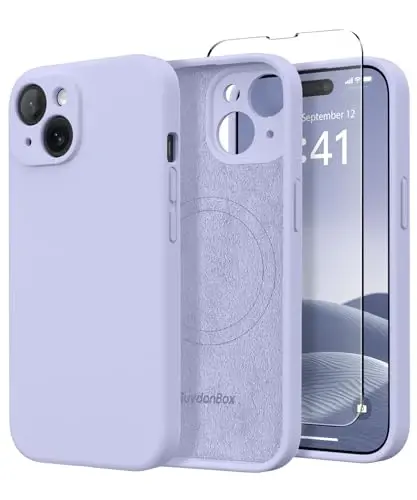 SuydanBox Magnetic for iPhone 15 Case, Compatible with MagSafe, [Screen Protector + Full Camera Protection], Silicone Shockproof Anti-Scratch Protective Phone Case for iPhone 15 6.1