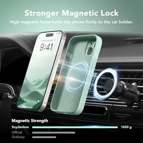 SuydanBox Magnetic for iPhone 15 Case, Compatible with MagSafe, [Screen Protector + Full Camera Protection], Silicone Shockproof Anti-Scratch Protective Phone Case for iPhone 15 6.1