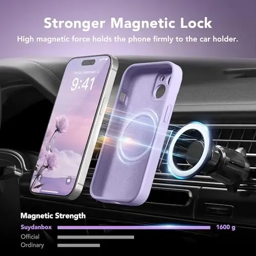 SuydanBox Magnetic for iPhone 15 Plus Case, Compatible with MagSafe, [Full Camera Protection][Screen Protector] Silicone Shockproof Protective Phone Case for iPhone 15 Plus 6.7