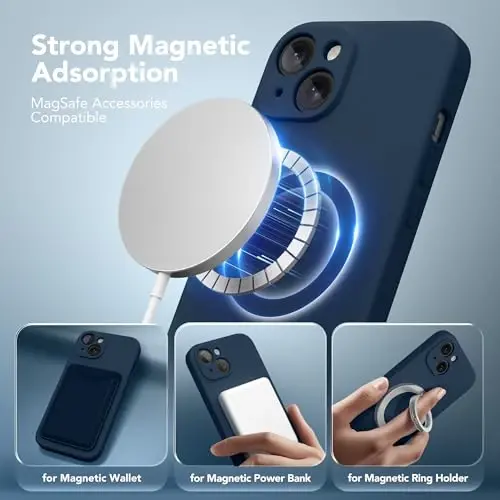 SuydanBox Magnetic for iPhone 15 Plus Case Silicone Cobalt Blue | Fit for MagSafe, Screen Protector,Full Camera Protection,Premium Silicone Shockproof Protective Phone Case for iPhone 15 Plus - SUYDANBOX (1)