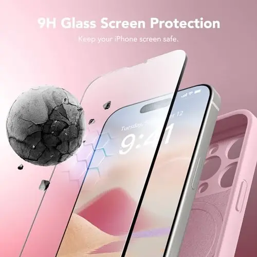SuydanBox Magnetic for iPhone 15 Pro Case, Compatible with MagSafe, [Full Camera Protection][Screen Protector] Silicone Shockproof Protective Phone Case for iPhone 15 Pro 6.1