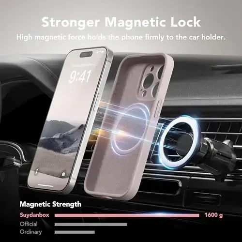 SuydanBox Magnetic for iPhone 15 Pro Case, Compatible with MagSafe, [Full Camera Protection][Screen Protector] Silicone Shockproof Protective Phone Case for iPhone 15 Pro 6.1