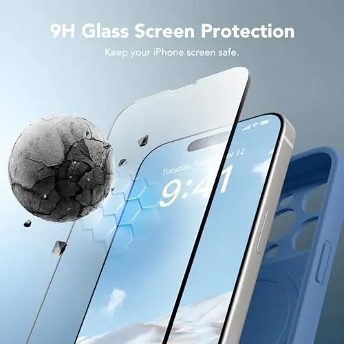 SuydanBox Magnetic for iPhone 15 Pro Case, Compatible with MagSafe, [Full Camera Protection][Screen Protector] Silicone Shockproof Protective Phone Case for iPhone 15 Pro 6.1