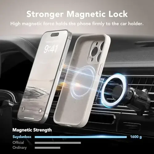 SuydanBox Magnetic for iPhone 15 Pro Case, Compatible with MagSafe, [Full Camera Protection][Screen Protector] Silicone Shockproof Protective Phone Case for iPhone 15 Pro 6.1