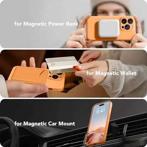 SuydanBox Magnetic for iPhone 15 Pro Max Case, Compatible with MagSafe, [Full Camera Protection] [Screen Protector] Silicone Shockproof Protective Phone Case for iPhone 15 Pro Max 6.7