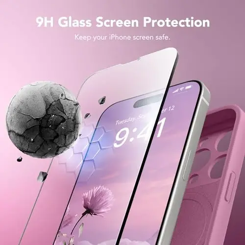 SuydanBox Magnetic for iPhone 15 Pro Max Case, Compatible with MagSafe, [Full Camera Protection][Screen Protector] Silicone Shockproof Protective Phone Case for iPhone 15 Pro Max 6.7
