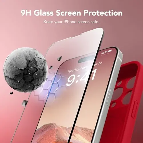 SuydanBox Magnetic for iPhone 15 Pro Max Case, Compatible with MagSafe, [Full Camera Protection][Screen Protector] Silicone Shockproof Protective Phone Case for iPhone 15 Pro Max 6.7