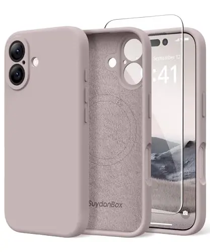 SuydanBox Magnetic for iPhone 16 Case, Compatible with MagSafe, [Screen Protector + Full Camera Protection], Silicone Shockproof Anti-Scratch Protective Phone Case for iPhone 16 6.1