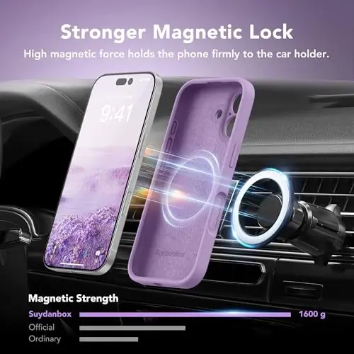 SuydanBox Magnetic for iPhone 16 Case, Compatible with MagSafe, [Screen Protector + Full Camera Protection], Silicone Shockproof Anti-Scratch Protective Phone Case for iPhone 16 6.1