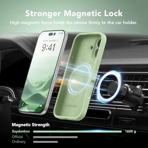 SuydanBox Magnetic for iPhone 16 Case, Compatible with MagSafe, [Screen Protector + Full Camera Protection], Silicone Shockproof Anti-Scratch Protective Phone Case for iPhone 16 6.1