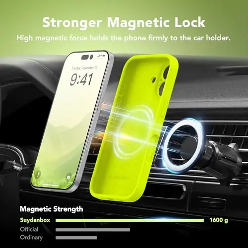 SuydanBox Magnetic for iPhone 16 Case, Compatible with MagSafe, [Screen Protector + Full Camera Protection], Silicone Shockproof Anti-Scratch Protective Phone Case for iPhone 16 6.1