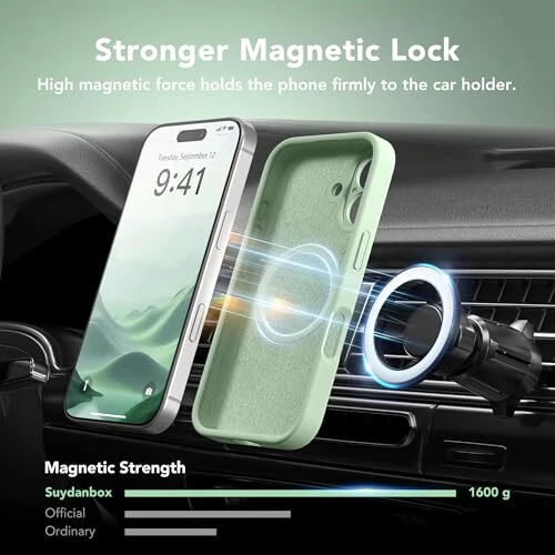 SuydanBox Magnetic for iPhone 16 Case, MagSafe bilan mos, [Toʻliq Kamera Himoyasi][Ekran Himoyachisi] iPhone 16 6.1