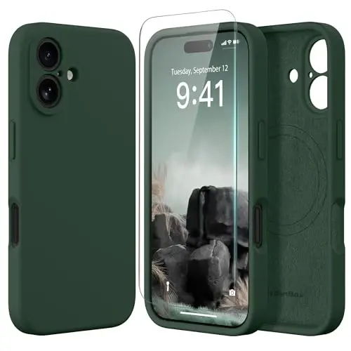 SuydanBox Magnetic for iPhone 16 Plus Case, Compatible with MagSafe, [Full Camera Protection][Screen Protector] Silicone Shockproof Protective Phone Case for iPhone 16 Plus 6.7