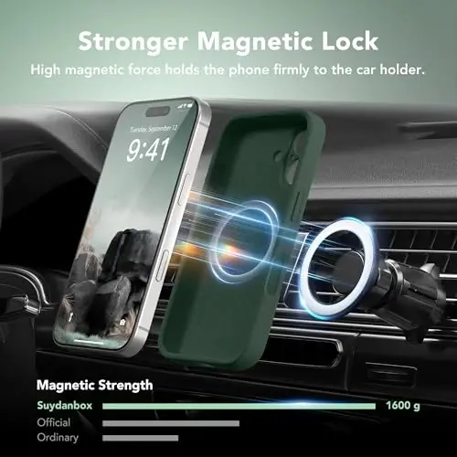 SuydanBox Magnetic for iPhone 16 Plus Case, Compatible with MagSafe, [Full Camera Protection][Screen Protector] Silicone Shockproof Protective Phone Case for iPhone 16 Plus 6.7