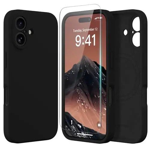 SuydanBox Magnetic for iPhone 16 Plus Case, Compatible with MagSafe, [Full Camera Protection][Screen Protector] Silicone Shockproof Protective Phone Case for iPhone 16 Plus 6.7