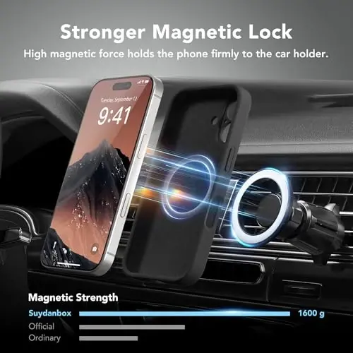 SuydanBox Magnetic for iPhone 16 Plus Case, Compatible with MagSafe, [Full Camera Protection][Screen Protector] Silicone Shockproof Protective Phone Case for iPhone 16 Plus 6.7