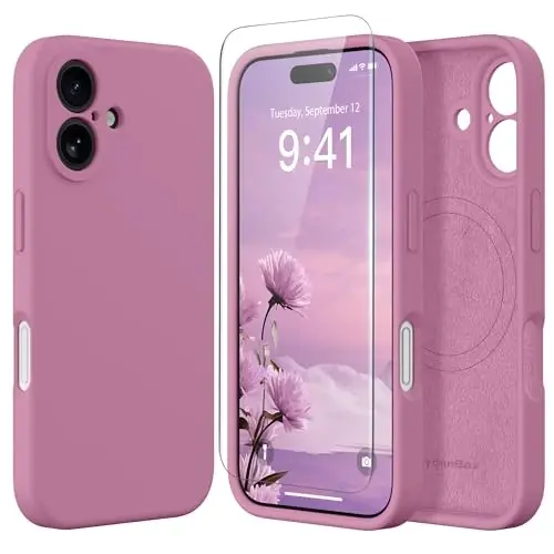 SuydanBox Magnetic for iPhone 16 Plus Case, Compatible with MagSafe, [Full Camera Protection][Screen Protector] Silicone Shockproof Protective Phone Case for iPhone 16 Plus 6.7