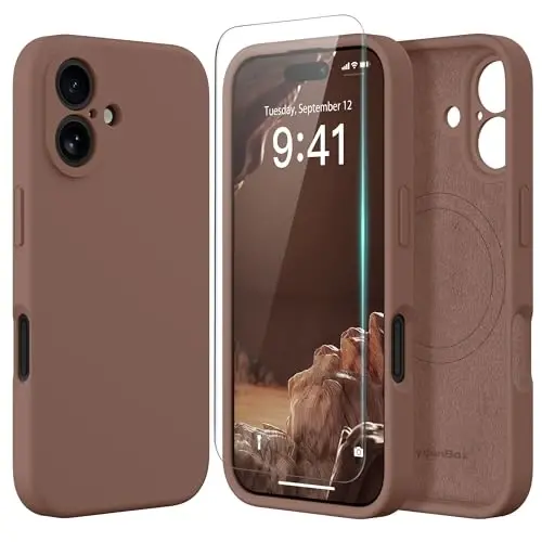 SuydanBox Magnetic for iPhone 16 Plus Case, Compatible with MagSafe, [Full Camera Protection][Screen Protector] Silicone Shockproof Protective Phone Case for iPhone 16 Plus 6.7
