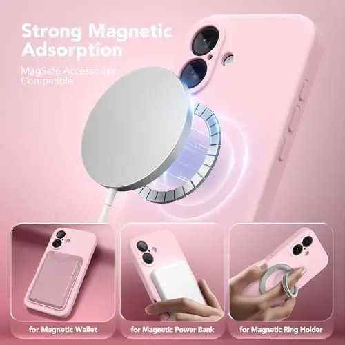 SuydanBox Magnetic for iPhone 16 Plus Case, Compatible with MagSafe, [Full Camera Protection][Screen Protector] Silicone Shockproof Protective Phone Case for iPhone 16 Plus 6.7