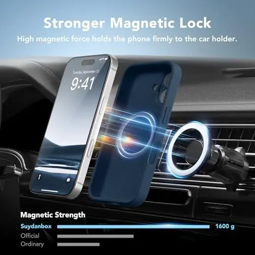 SuydanBox Magnetic for iPhone 16 Plus Case, Compatible with MagSafe, [Full Camera Protection][Screen Protector] Silicone Shockproof Protective Phone Case for iPhone 16 Plus 6.7