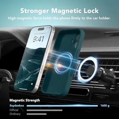 SuydanBox Magnetic for iPhone 16 Plus Case, Compatible with MagSafe, [Full Camera Protection][Screen Protector] Silicone Shockproof Protective Phone Case for iPhone 16 Plus 6.7