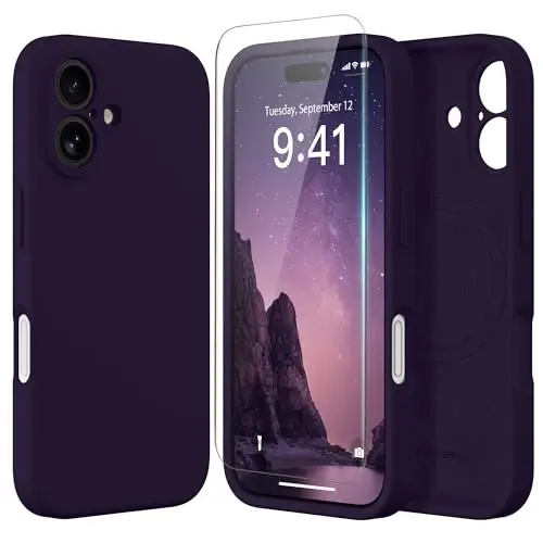SuydanBox Magnetic for iPhone 16 Plus Case, Compatible with MagSafe, [Full Camera Protection][Screen Protector] Silicone Shockproof Protective Phone Case for iPhone 16 Plus 6.7