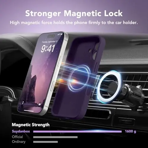 SuydanBox Magnetic for iPhone 16 Plus Case, Compatible with MagSafe, [Full Camera Protection][Screen Protector] Silicone Shockproof Protective Phone Case for iPhone 16 Plus 6.7