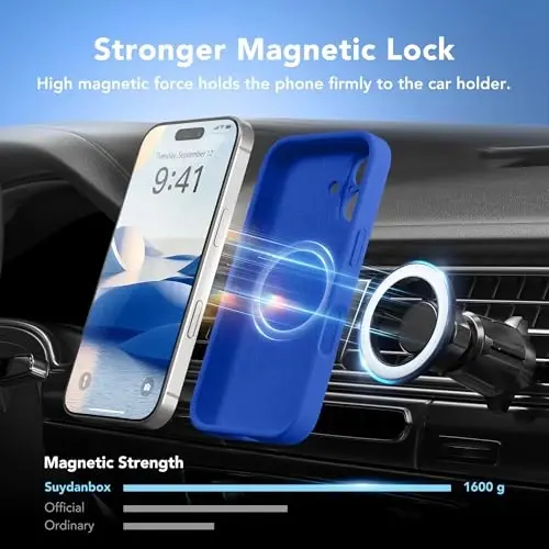 SuydanBox Magnetic for iPhone 16 Plus Case, Compatible with MagSafe, [Full Camera Protection][Screen Protector] Silicone Shockproof Protective Phone Case for iPhone 16 Plus 6.7