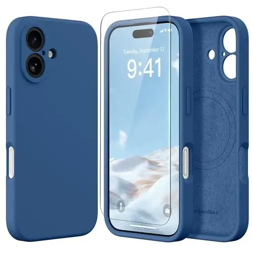 SuydanBox Magnetic for iPhone 16 Plus Case, Compatible with MagSafe, [Full Camera Protection][Screen Protector] Silicone Shockproof Protective Phone Case for iPhone 16 Plus 6.7
