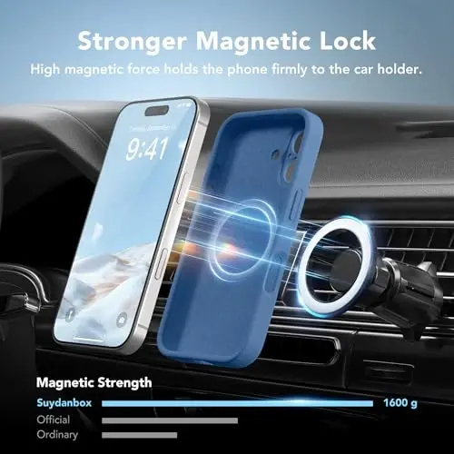 SuydanBox Magnetic for iPhone 16 Plus Case, Compatible with MagSafe, [Full Camera Protection][Screen Protector] Silicone Shockproof Protective Phone Case for iPhone 16 Plus 6.7