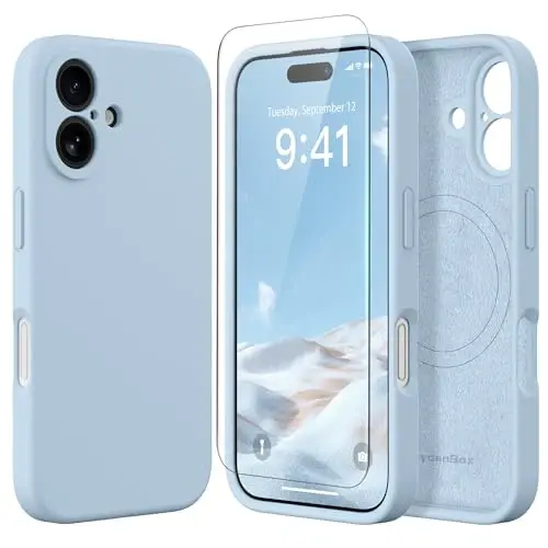 SuydanBox Magnetic for iPhone 16 Plus Case, Compatible with MagSafe, [Full Camera Protection][Screen Protector] Silicone Shockproof Protective Phone Case for iPhone 16 Plus 6.7