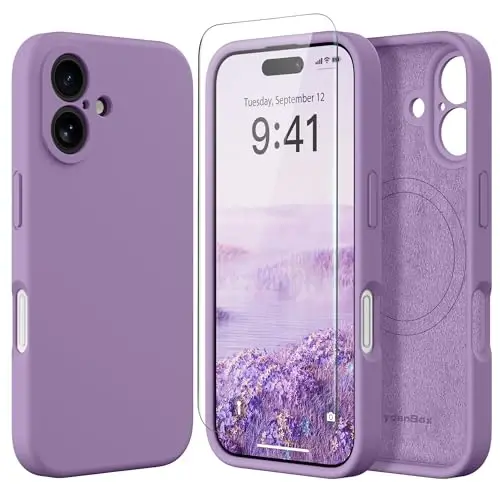 SuydanBox Magnetic for iPhone 16 Plus Case, Compatible with MagSafe, [Full Camera Protection][Screen Protector] Silicone Shockproof Protective Phone Case for iPhone 16 Plus 6.7