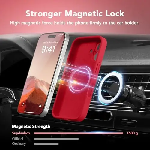 SuydanBox Magnetic for iPhone 16 Plus Case, Compatible with MagSafe, [Full Camera Protection][Screen Protector] Silicone Shockproof Protective Phone Case for iPhone 16 Plus 6.7