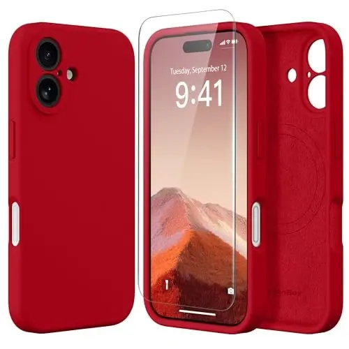 SuydanBox Magnetic for iPhone 16 Plus Case, Compatible with MagSafe, [Full Camera Protection][Screen Protector] Silicone Shockproof Protective Phone Case for iPhone 16 Plus 6.7