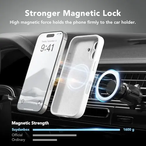 SuydanBox Magnetic for iPhone 16 Plus Case, Compatible with MagSafe, [Full Camera Protection][Screen Protector] Silicone Shockproof Protective Phone Case for iPhone 16 Plus 6.7