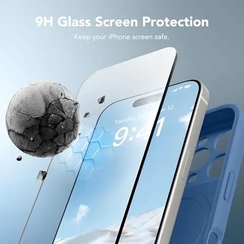SuydanBox Magnetic for iPhone 16 Pro Case, Compatible with MagSafe, [Full Camera Protection] [Screen Protector] Silicone Shockproof Protective Phone Case for iPhone 16 Pro 6.3