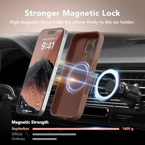 SuydanBox Magnetic for iPhone 16 Pro Case, Compatible with MagSafe, [Full Camera Protection][Screen Protector] Silicone Shockproof Protective Phone Case for iPhone 16 Pro 6.3
