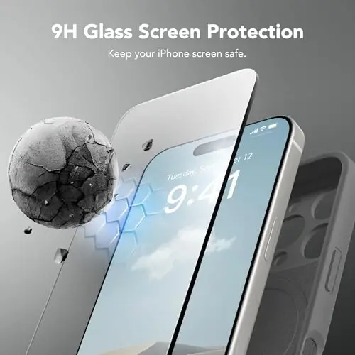 SuydanBox Magnetic for iPhone 16 Pro Case, Compatible with MagSafe, [Full Camera Protection][Screen Protector] Silicone Shockproof Protective Phone Case for iPhone 16 Pro 6.3