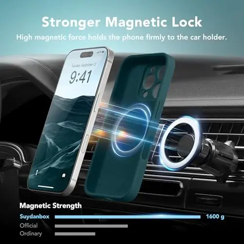 SuydanBox Magnetic for iPhone 16 Pro Case, Compatible with MagSafe, [Full Camera Protection][Screen Protector] Silicone Shockproof Protective Phone Case for iPhone 16 Pro 6.3