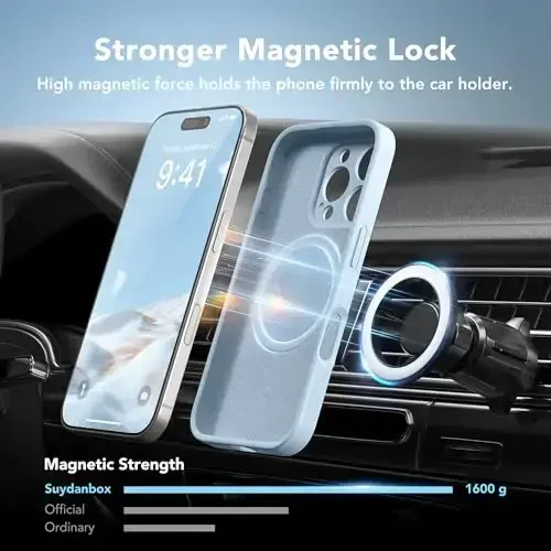SuydanBox Magnetic for iPhone 16 Pro Case, Compatible with MagSafe, [Full Camera Protection][Screen Protector] Silicone Shockproof Protective Phone Case for iPhone 16 Pro 6.3