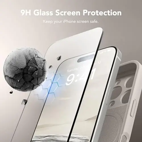 SuydanBox Magnetic for iPhone 16 Pro Case, Compatible with MagSafe, [Full Camera Protection][Screen Protector] Silicone Shockproof Protective Phone Case for iPhone 16 Pro 6.3