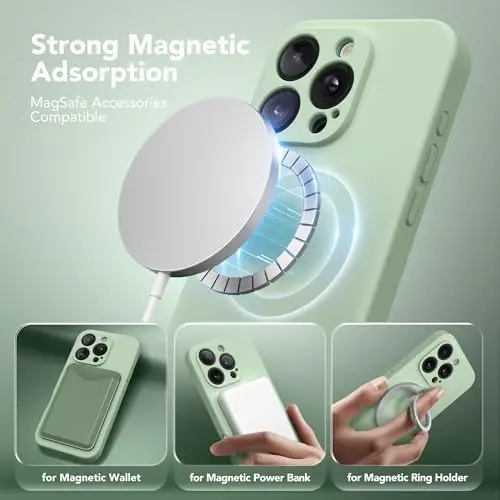SuydanBox Magnetic for iPhone 16 Pro Max Case, Compatible with MagSafe, [Full Camera Protection] [Screen Protector] Silicone Shockproof Protective Phone Case for iPhone 16 Pro Max 6.9