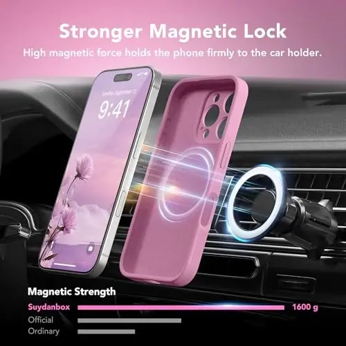 SuydanBox Magnetic for iPhone 16 Pro Max Case, Compatible with MagSafe, [Full Camera Protection][Screen Protector] Silicone Shockproof Protective Phone Case for iPhone 16 Pro Max 6.9