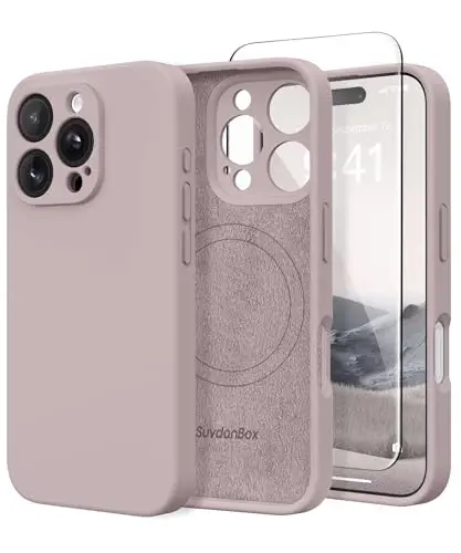 SuydanBox Magnetic for iPhone 16 Pro Max Case, Compatible with MagSafe, [Full Camera Protection][Screen Protector] Silicone Shockproof Protective Phone Case for iPhone 16 Pro Max 6.9