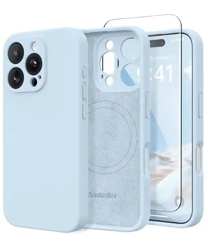 SuydanBox Magnetic for iPhone 16 Pro Max Case, Compatible with MagSafe, [Full Camera Protection][Screen Protector] Silicone Shockproof Protective Phone Case for iPhone 16 Pro Max 6.9