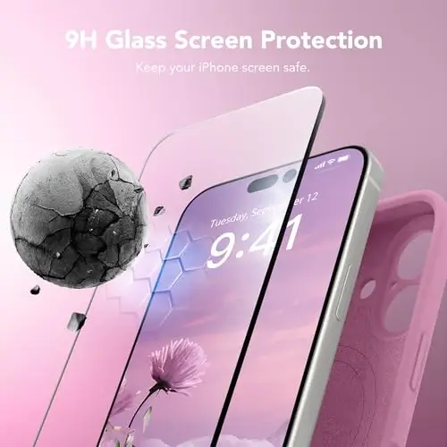 SuydanBox Magnetic for iPhone 17 Case, Compatible with MagSafe, [Full Camera Protection][Screen Protector] Silicone Shockproof Protective Phone Case for iPhone 17 6.3