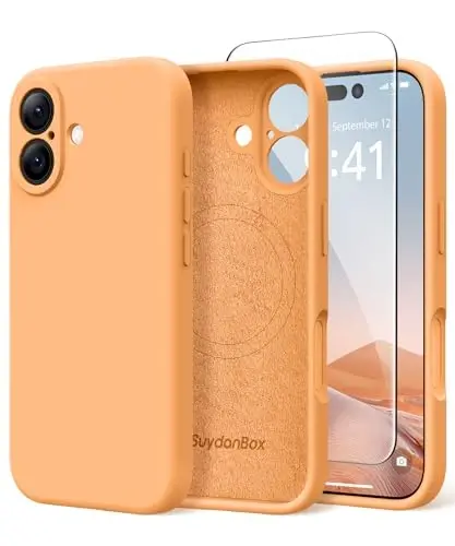 SuydanBox Magnetic for iPhone 17 Case, Compatible with MagSafe, [Full Camera Protection][Screen Protector] Silicone Shockproof Protective Phone Case for iPhone 17 6.3