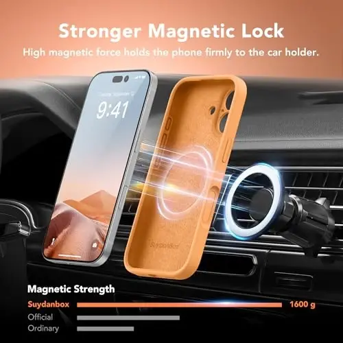 SuydanBox Magnetic for iPhone 17 Case, Compatible with MagSafe, [Full Camera Protection][Screen Protector] Silicone Shockproof Protective Phone Case for iPhone 17 6.3