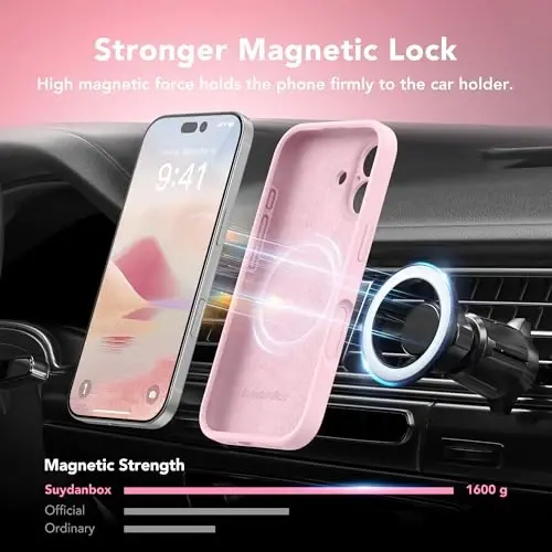 SuydanBox Magnetic for iPhone 17 Case, Compatible with MagSafe, [Full Camera Protection][Screen Protector] Silicone Shockproof Protective Phone Case for iPhone 17 6.3